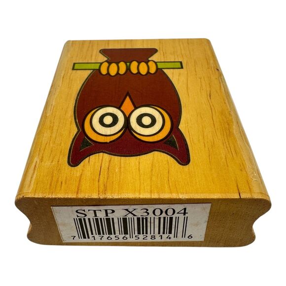 Owl on Branch Wood Mounted Rubber Stamp STPX3004 Canadian Maple Collections - Picture 3 of 5